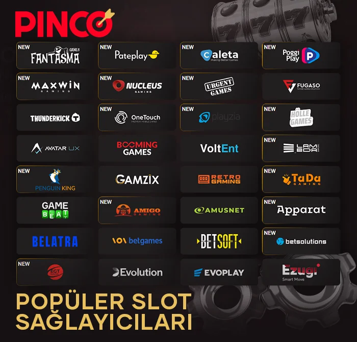 Türk oyuncular için en iyi casino sağlayıcıları Pinco